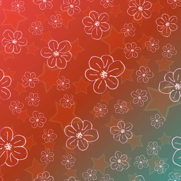Nieuwe Eenvoudige Abstracte Geometrische Naadloze Patroon Met Bloemen Voor Achtergrond — Stockvector