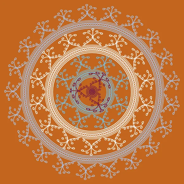 Basit renkli soyut mandala. Parlak dairesel süsleme basit şekiller oluşur. 