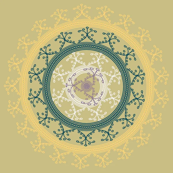 Mandala Abstrait Coloré Simple Ornement Circulaire Lumineux Compose Formes Simples — Image vectorielle