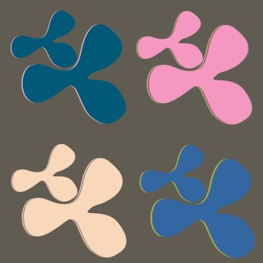 Yeni vektör uyarıları sıçraması ve BLOB'lar parlak renkli boya arka plan üzerinde izole.