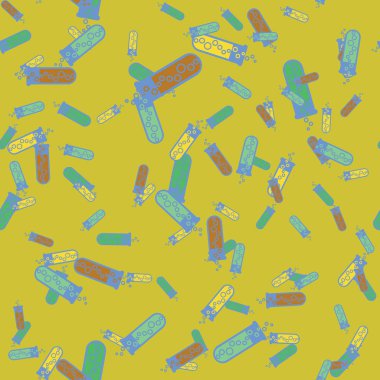 Kimya test tüpleri parlak arka plan üzerinde. Seamless modeli.