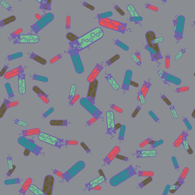 Kimya test tüpleri parlak arka plan üzerinde. Seamless modeli.