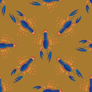 Yaz arka plan ıstakoz, vektör çizim ile 