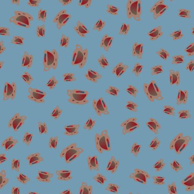 Bardak kahve veya çay arka plan seamless modeli üzerinde noktalı.