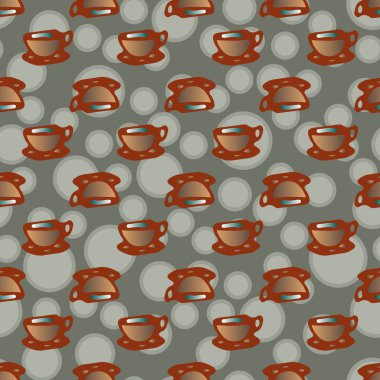 Bardak kahve veya çay arka plan seamless modeli üzerinde noktalı.