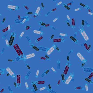 Kimya test tüpleri parlak arka plan üzerinde. Seamless modeli.