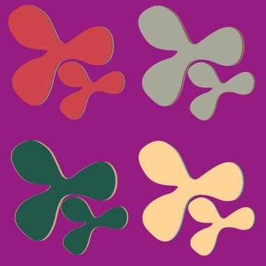 Yeni vektör uyarıları sıçraması ve BLOB'lar parlak renkli boya arka plan üzerinde izole.