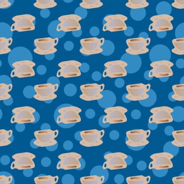 Bardak kahve veya çay arka plan seamless modeli üzerinde noktalı.