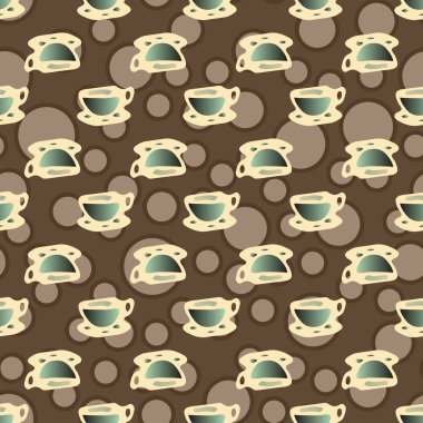 Bardak kahve veya çay arka plan seamless modeli üzerinde noktalı.