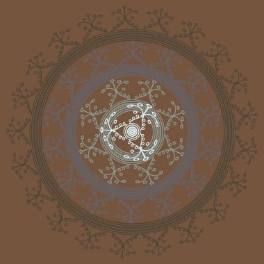 Basit renkli soyut mandala. Parlak dairesel süsleme basit şekiller oluşur. 