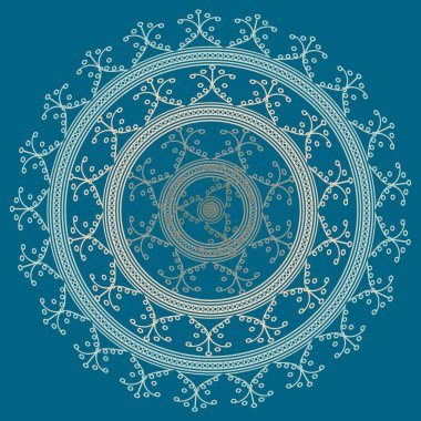 Basit renkli soyut mandala. Parlak dairesel süsleme basit şekiller oluşur. 