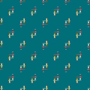 Dekoratif renkli seamless modeli ile şirin yusufçuk