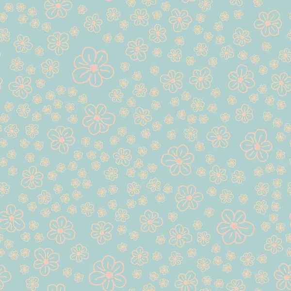 New Simple Seamless Pattern Flowers Background — Stock Vector
