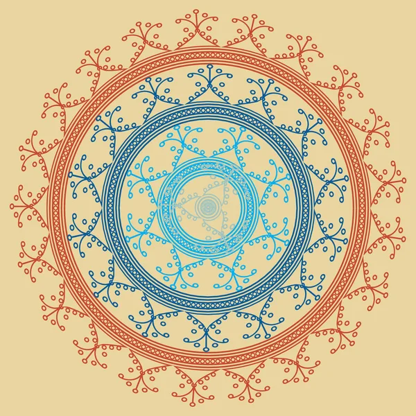 Mandala Abstrait Coloré Simple Ornement Circulaire Lumineux Compose Formes Simples — Image vectorielle