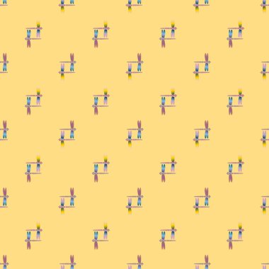 Dekoratif renkli seamless modeli ile şirin yusufçuk