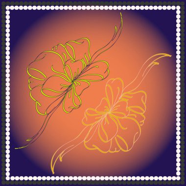 Set çekilmiş yay izole el renk arka plan üzerinde.