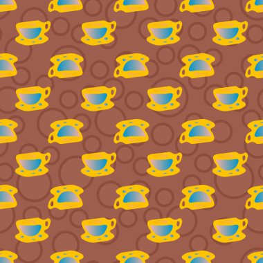 Bardak kahve veya çay arka plan seamless modeli üzerinde noktalı.