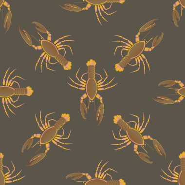 Yaz arka plan ıstakoz, vektör çizim ile 