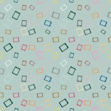 Akıllı telefon veya elektronik tablet Dikişsiz desen arka plan.