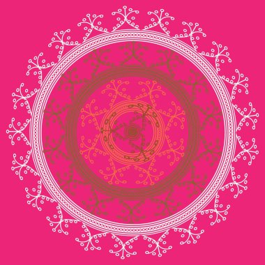 Basit renkli soyut mandala. Parlak dairesel süsleme basit şekiller oluşur. 