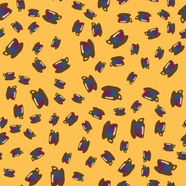 Bardak kahve veya çay arka plan seamless modeli üzerinde noktalı.