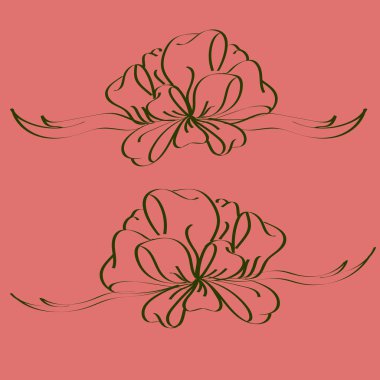 Set çekilmiş yay izole el renk arka plan üzerinde.