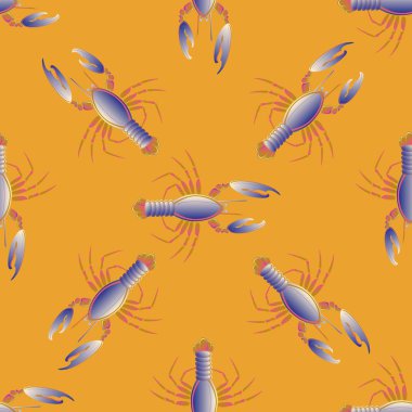 Yaz arka plan ıstakoz, vektör çizim ile 