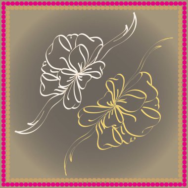 Set çekilmiş yay izole el renk arka plan üzerinde.