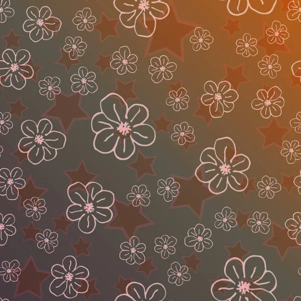 背景の花と新しい単純な抽象的な幾何学的なシームレス パターン — ストックベクタ