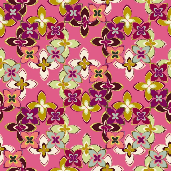 Nouveau Motif Géométrique Abstrait Simple Sans Couture Avec Des Fleurs — Image vectorielle