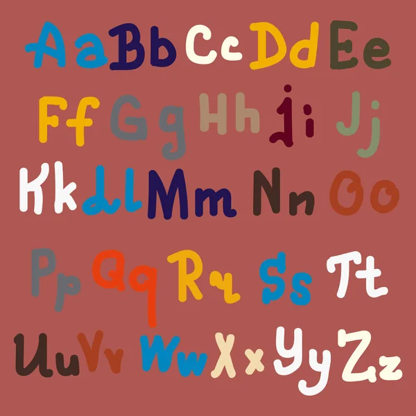 Handgezeichnetes Alphabet Pinsel Bemalte Buchstaben Handschrift Und Individuelle Typografie Für — Stockvektor