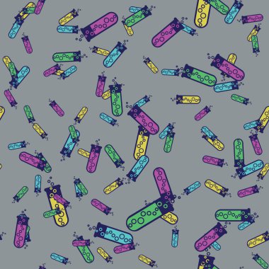 Kimya test tüpleri parlak arka plan üzerinde. Seamless modeli.