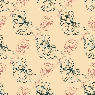 Çok renkli yay ve kurdeleler parlak seamless modeli.