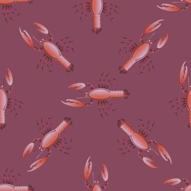 Yaz arka plan ıstakoz, vektör çizim ile 