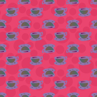 Bardak kahve veya çay arka plan seamless modeli üzerinde noktalı.