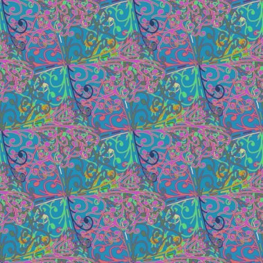 Soyut Dikişsiz renkli desen, vektör çizim