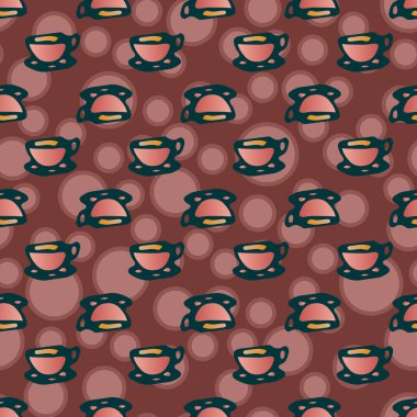 Bardak kahve veya çay arka plan seamless modeli üzerinde noktalı.