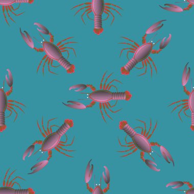 Yaz arka plan ıstakoz, vektör çizim ile 