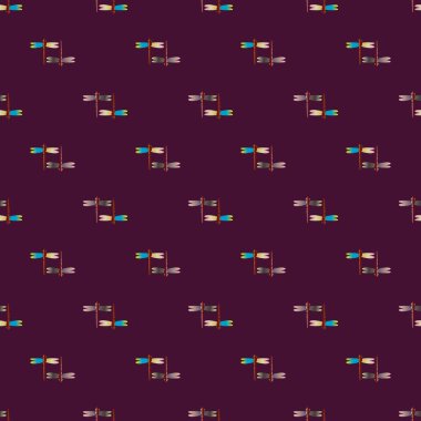 Dekoratif renkli seamless modeli ile şirin yusufçuk