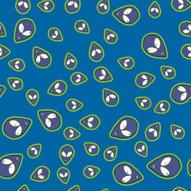 Yüzleri, uzaylılar Ufo desen. Uzaylı sorunsuz arka plan. Tekstil ve kağıt ve duvar kağıtları her türlü ambalaj kumaşlar, modern tasarım