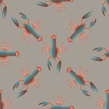 Yaz arka plan ıstakoz, vektör çizim ile 