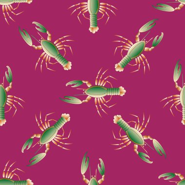 Yaz arka plan ıstakoz, vektör çizim ile 