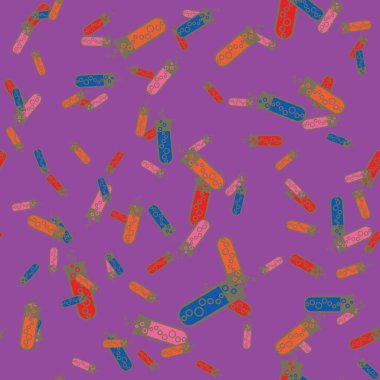 Kimya test tüpleri parlak arka plan üzerinde. Seamless modeli.