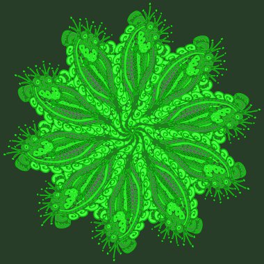 Stil zentangle yeni simetrik mandala doodle ile sanat esin kaynağı oldu. Duvar kağıdı, desen dolgularını, web sayfaları, yüzey dokuları için dekoratif nesne-ebilmek var olmak kullanılmış.