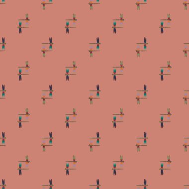 Dekoratif renkli seamless modeli ile şirin yusufçuk