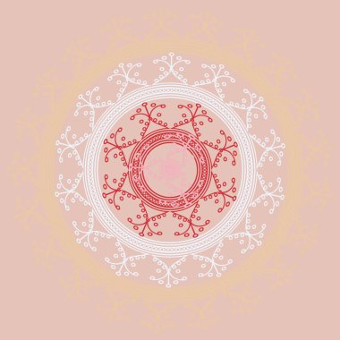 Basit renkli soyut mandala. Parlak dairesel süsleme basit şekiller oluşur. 