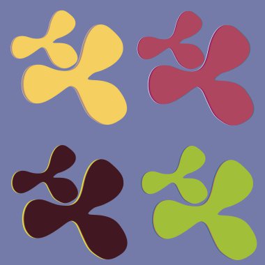 Yeni vektör uyarıları sıçraması ve BLOB'lar parlak renkli boya arka plan üzerinde izole.