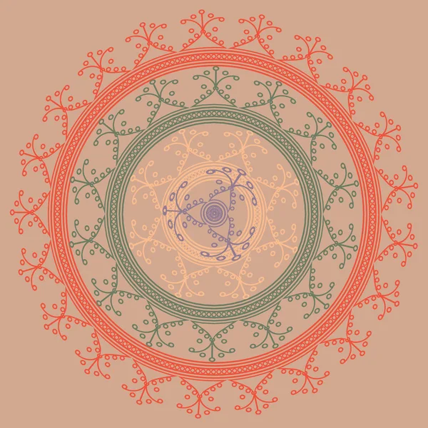 Mandala Abstracto Colorido Simple Ornamento Circular Brillante Consiste Formas Simples — Vector de stock