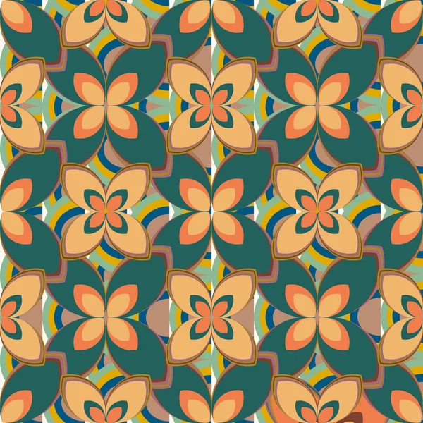 Nuevo Patrón Geométrico Abstracto Simple Sin Costuras Con Flores Para — Archivo Imágenes Vectoriales