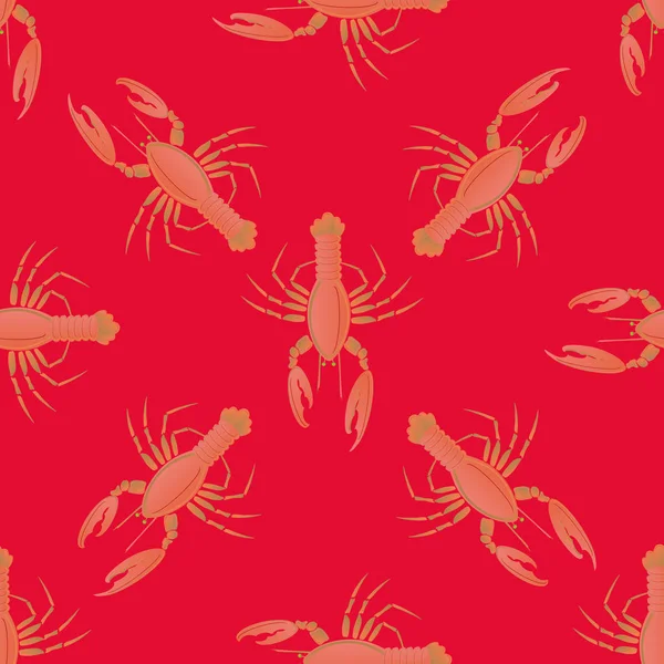 Summer Background Lobsters Vector Illustration — Stock Vector